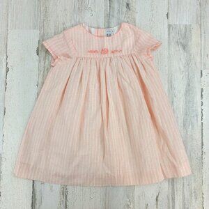 Charlotte sy Dimby Pink Embroidered Dress Girls 3T French Handmade